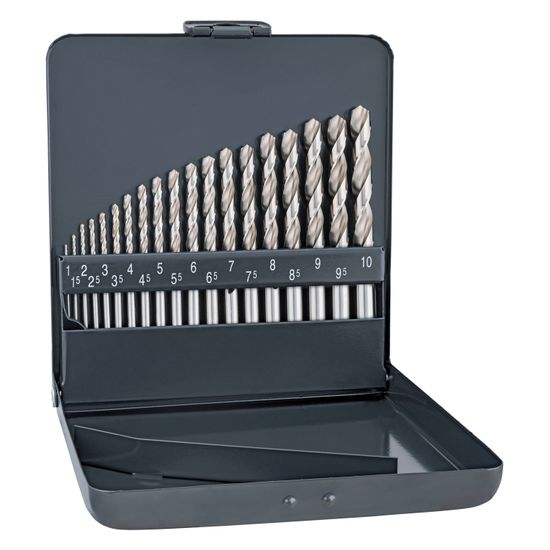 ALPEN Cobalt Drill Bit Set 19 Piece 1-10 X 0.5mm In Metal Case
